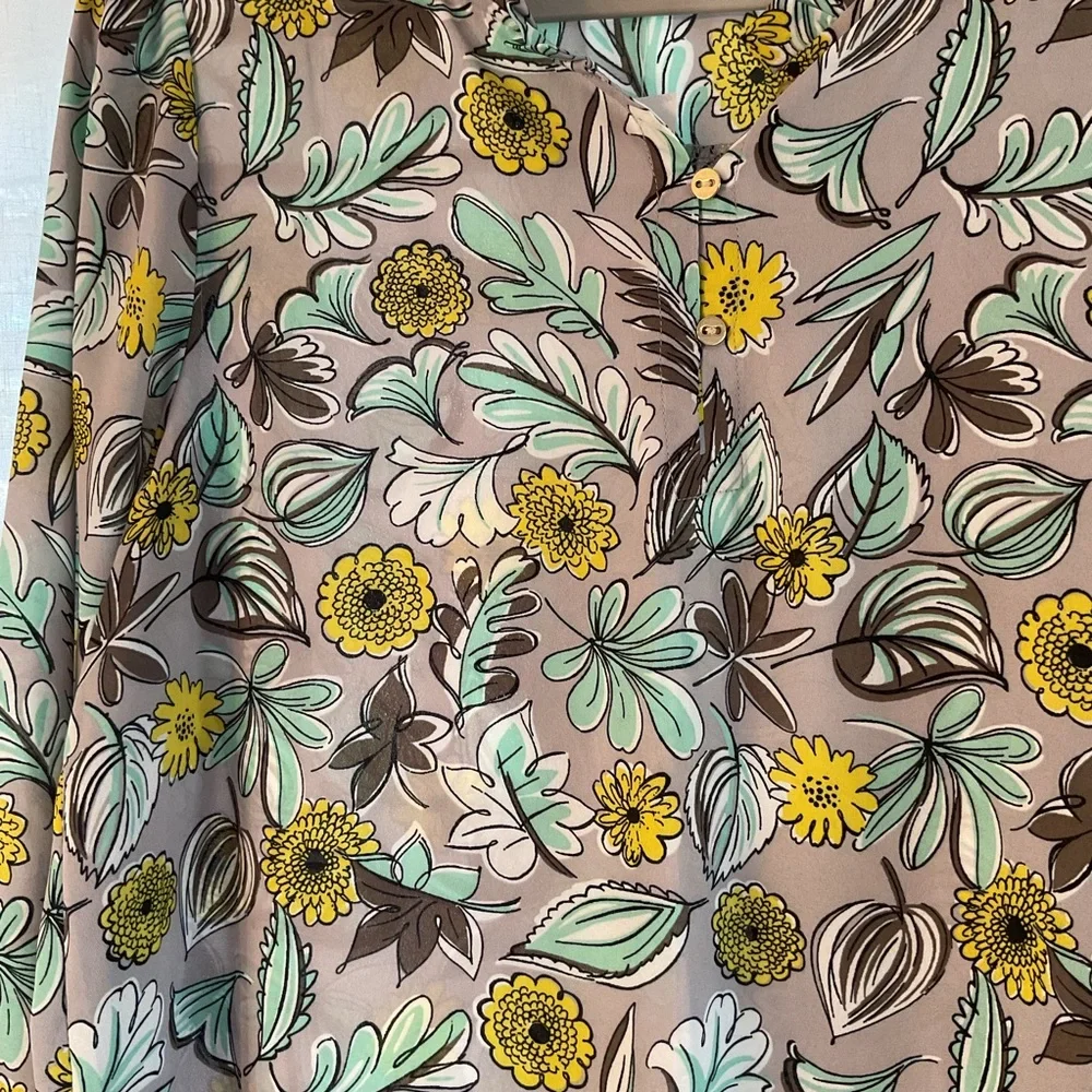 LOFT Outlet Floral Blouse - Yellow and Green - Picture 2 of 4